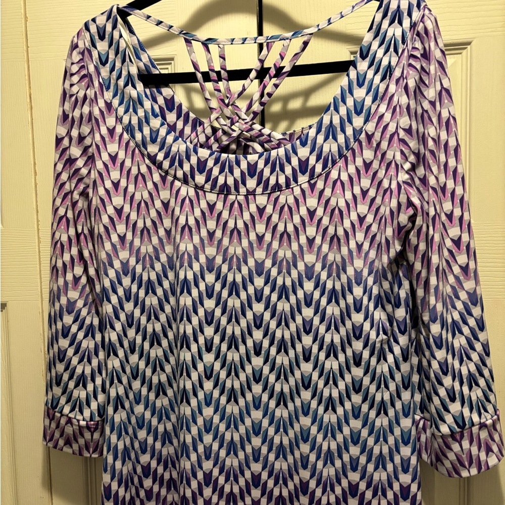 Jessica Simpson Purple and Blue Chevron Dress